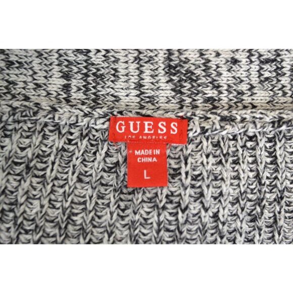 Guess Women's Large Grey V Neck Long Sleeve Lace Up Sweater - Picture 8 of 12